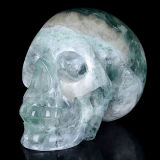 Natural Fluorite Carved Jade Skull (1J01)