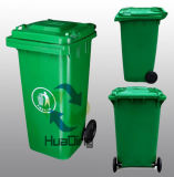Outdoor Plastic Dustbin 120L with Green