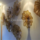 Brown Murano Glass Craft Plate for Wall Decoration