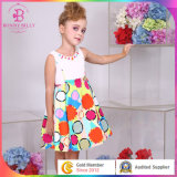 Colorful Patterns Girl Dress, Baby Frock with Special Design in The Back