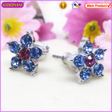 Autumn Jewellery Alloy Flower Blue Stone Earrings (21741)