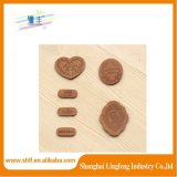 Fashion Brown Embossing Jeans Leather Labels