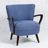 Blue Linen Fabric Accent Chair Club Chair (GK8026)