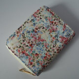 Newest Flower Design Zipper Fake Leather Printed Wallet (XD140499)