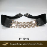 (ZY-19452) 2014 Woman Elastic Belt with Gold Metal Linking
