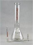 Glass Pipe, Oil Rig Glass Pipe, Glass Smoking Pipe with 1 Perc 16 Inches High (GB-007)