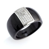 925 Sterling Silver and Ceramic Jewelry Ring (R21053)