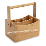 Bamboo Cutlery Flatware Utensil Caddy Holder Box Storage Organizer - Hb609