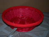 Red Round Wicker Basket (dB027)