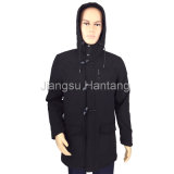 Men's Cotton/Nylon Quilting Jacket with Sherpa Hood