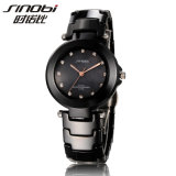 Ceramic Fashion Watch (black dial rose index) (1143GL)