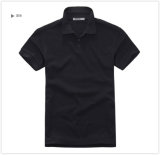 Short Sleeves Black Lycra Polo Shirt