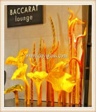 Yellow Blow Glass Sculpture for Decoration