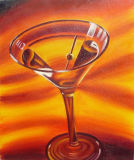 Handmade Canvas Abstract Cup Oil Painting