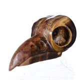 Natural Tiger Eye Carved Bird/Raven Skull Pendant Carving #7D88, Crystal Healing
