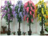 High Quality of Artificial Plants Natural Trunk with Flowers Westeria