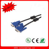 VGA 15-Pin Male to VGA 15-Pin Male Serial Adapter Cable - Black+Blue
