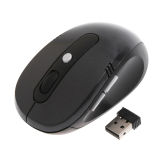2.4GHz Portable Wireless Optical Mouse USB 2.0 Receiver 6 Keys 800/1600dpi Black: