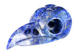Natural Lapis Lazuli Carved Bird/Raven Skull Pendant Carving #9j38, Crystal Healing
