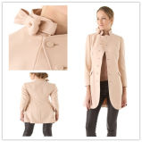 Bowknot Neckline Wool Full-Length Coat for Women (HGS789)