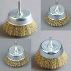 Shaft Wheel Brushes with High Quality Crimped Wire (50mm ~100mm diameter)
