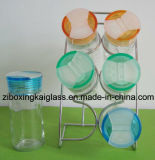 Clear Glass Spice Jar with Rack