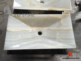 Imported White Onyx Polished Rectangle Sink