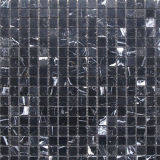 Popular Black Marquina Marble Mosaic Wall for Bathroom Decoration