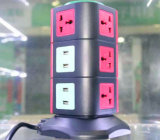 Colorful Multi 3 Layer Universal Electric Vertical Socket with CE
