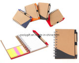 Kraft Cover Spiral Notebook with Pen and Sticker Notes