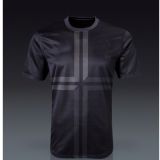 Black Dry Fit Men's Soccer Jersey, Active Nk Style T-Shirt, Cool Portuguesa League Sport Wear