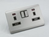 Good Quality British Standard Double 13A Wall Switched Socket