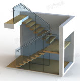 Glass Wood Staircase / Solid Wood Stair Case