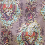 Digital Printed Knit Velvet Traditonal Damask Floral Sofa Fabrics