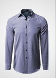 100% Cotton Long Sleeves Fashion Men's Chambray Shirts with Soft Wash