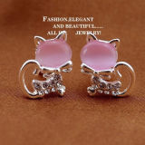 2014 Very Hot Selling Cat's Eye Cat Design Jewelry Stud Earring (E11)