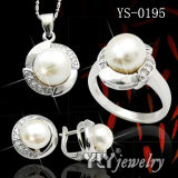 White Pearl Silver Jewellery Set (YS-0195)