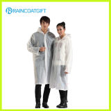 White Long Sleeve Unisex PE Raincoat