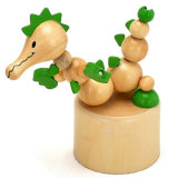 2015 Lovely Wooden Animal Spring Toy, Popular Wooden Animal Spring Toy, Educational Wooden Spring Toy W06D079