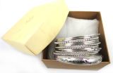 Fashion Existing 12PC Silver Rhinestone Bangle Bracelet Set with Beautiful Gift Box