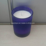 Organic Blue Color Painting Glass Candle