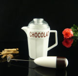 Ceramic Hot Chocolate Pot with Plastic Lid