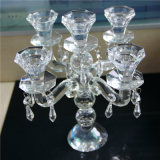 Crystal Candle Holder with 5 Arms for Festival Celebrate