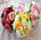 Artificial Faux Ready Sale Manmade Silk Tea Rose Wedding Decor Bridal Bouquet