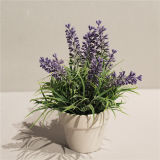 Cheap Fake Plastic Potted Artificial Flowers in Lavender for Sale