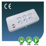 EU Outlet 6 Ways Extension Socket with Switch