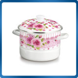 Enamel Steamer Pot with Enamel Rack and Cover