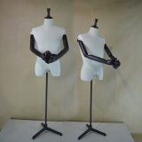 Fabric Wrapped Male Torso Mannequin with Wood Arm