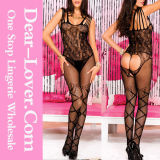Multi Straps Lace Body Stockings with Textures