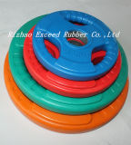 Gym Equipment Tri-Grip Color Rubber Coated Olympic Plate